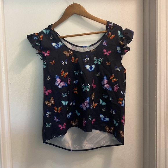 SHEIN Butterfly Patterned Blouse - Picture 2 of 2
